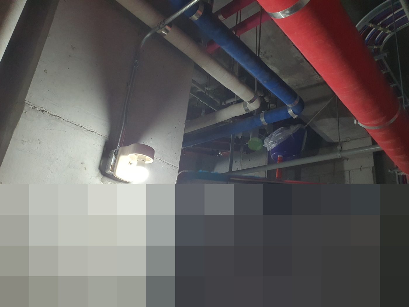 의정부 민락동 민락2지구 아파트 지하 공동구 환풍기 전원 공급 공사 – 전선관 노출 배관 현장 사진 4